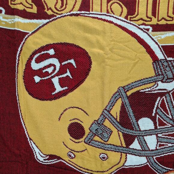 San Francisco 49ers Football blanket NFL Triple Woven Jacquard Throw 50 x 60" - Picture 8 of 11